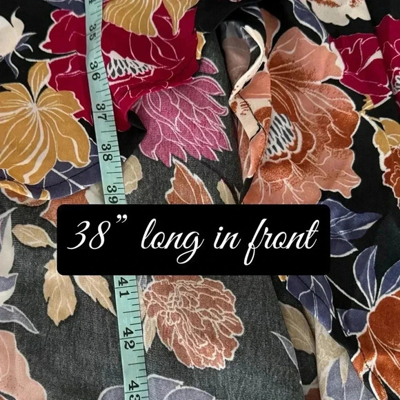 New BAND OF THE FREE Boho Floral Multi Hi-Lo Wrap Maxi Dress Long Sleeve Hippie - Picture 9 of 13